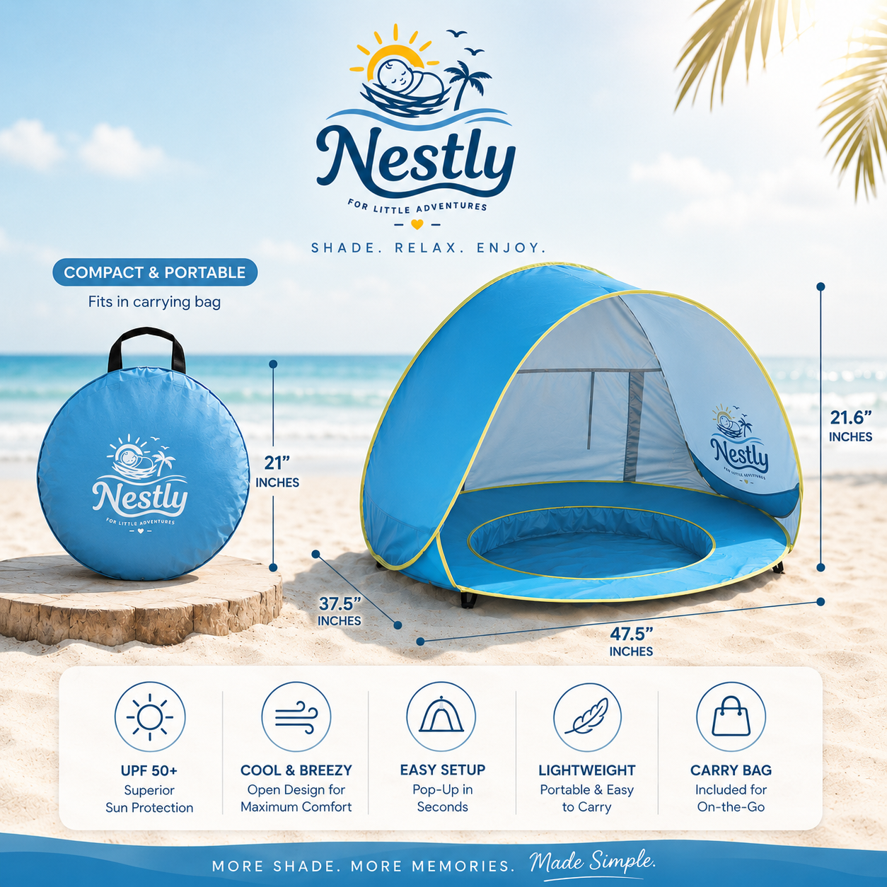 Nestly - UV Protected Beach Tent™